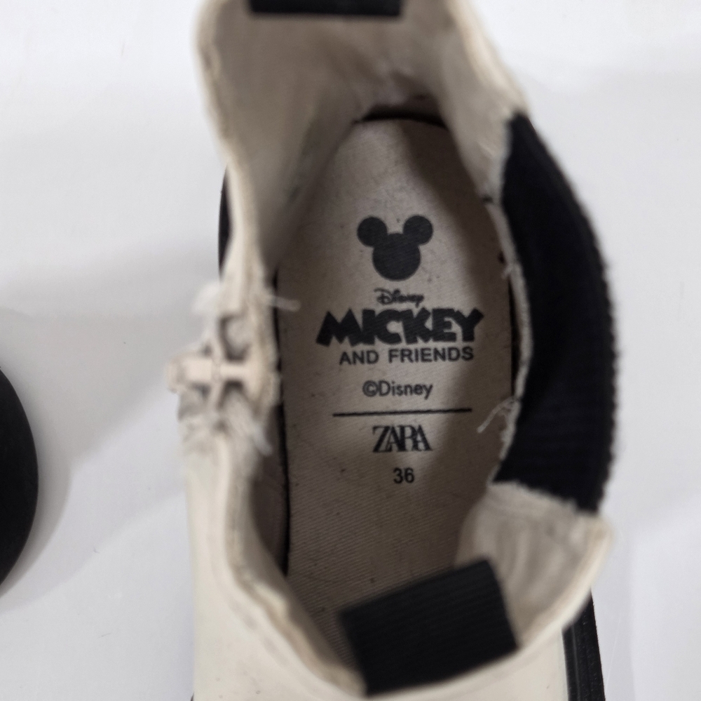Zara Mickey Mouse Boots Side Zip Platform Lug Sole Size EU 36/US 5.5 Women's - Picture 13 of 15